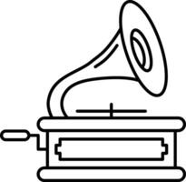 Gramophone outline illustration vector