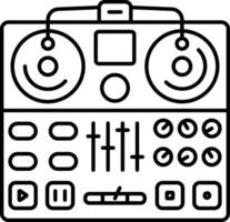 DJ Mixer outline illustration vector