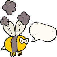 discours bulle dessin animé en colère abeille png