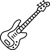 Bass guitar outline illustration vector