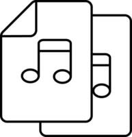 Audio Files outline illustration vector