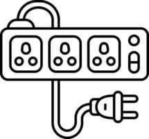 Power Cord outline illustration vector