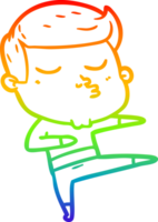 arc en ciel gradient ligne dessin dessin animé modèle mec boude png