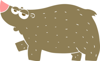 flat color illustration of a cartoon bear png