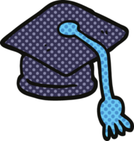 comic book style cartoon graduation hat png