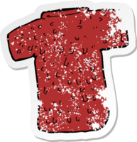 pegatina retro angustiada de una camiseta lanuda de dibujos animados png