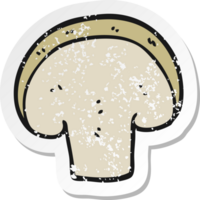 distressed sticker of a cartoon mushroom slice png