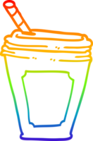 arcobaleno pendenza linea disegno cartone animato caffè tazza con cannuccia png