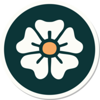 tatoeëren stijl sticker van een bloem png