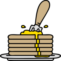 cartoon stack of pancakes with butter png