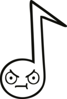 line drawing cartoon musical note png