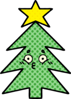 árbol de navidad de dibujos animados de estilo cómic png