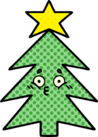 árvore de natal dos desenhos animados estilo quadrinhos png