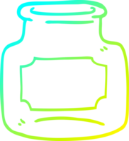 cold gradient line drawing cartoon empty jar png