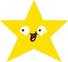 flat color retro cartoon gold star png