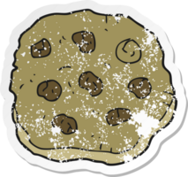 retro distressed sticker of a cartoon cookie png