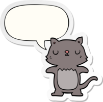 cartoon cat and speech bubble sticker png