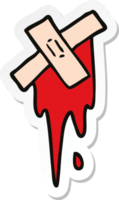 sticker of a cartoon cut and sticking plaster png