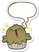 cute cartoon pie and speech bubble sticker png