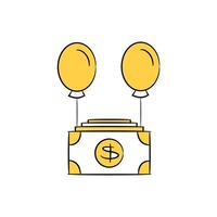 money bank with balloons illustration vector