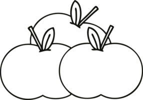 manzanas de dibujos animados de dibujo lineal png