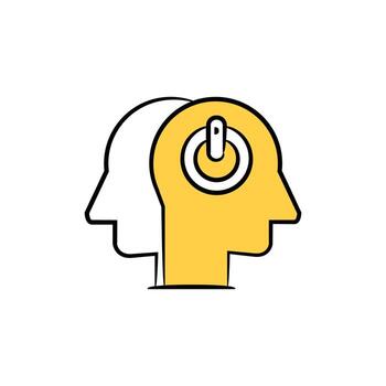 cabeza con poder botón en eso vector