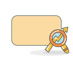 blank board magnifier and graph icon vector