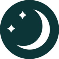 tattoo style icon of a moon and stars png