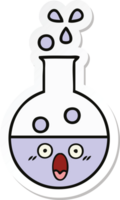 sticker of a cute cartoon test tube png