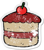 distressed sticker of a cartoon cake png