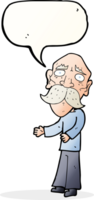 cartoon lonely old man with speech bubble png