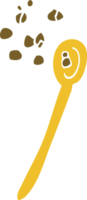 cartoon doodle cereal on a spoon png