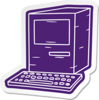 cartoon sticker of a computer and keyboard png