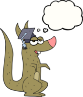 thought bubble cartoon kangaroo with graduation cap png