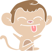 singe de dessin animé drôle de style plat couleur png