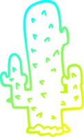 cold gradient line drawing cartoon cactus png