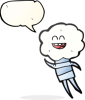 speech bubble cartoon cute cloud head creature png