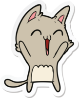 sticker van een vrolijke cartoonkat die miauwt png
