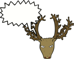 cartoon stag head with speech bubble png