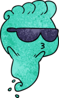 desenho texturizado de fantasma assustador kawaii png