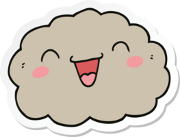 sticker van een happy cartoon-wolk png