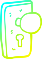 poignée de porte de dessin animé de ligne de gradient froid avec trou de serrure png