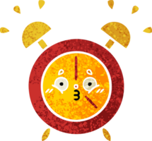 retro illustration style cartoon alarm clock png