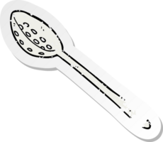 retro distressed sticker of a cartoon ladle png