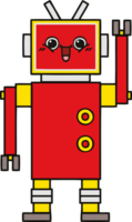 simpatico cartone animato robot felice png