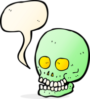 crâne de dessin animé avec bulle de dialogue png