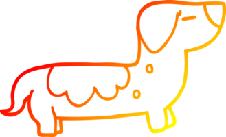 warm gradient line drawing cartoon sausage dog png