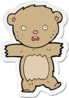 sticker of a cartoon shocked teddy bear png