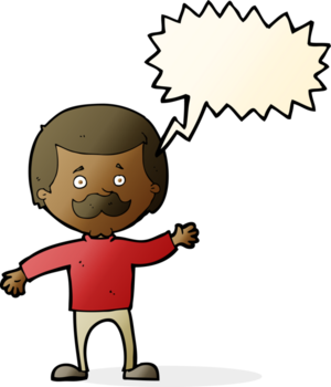 tecknad serie pappa vinka med Tal bubbla png