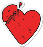 sticker van een tekenfilm met gebroken hart png